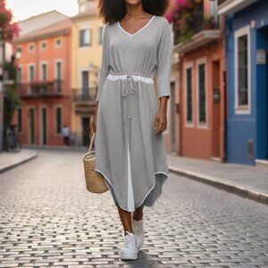 Sahalie Gray Midi Dress